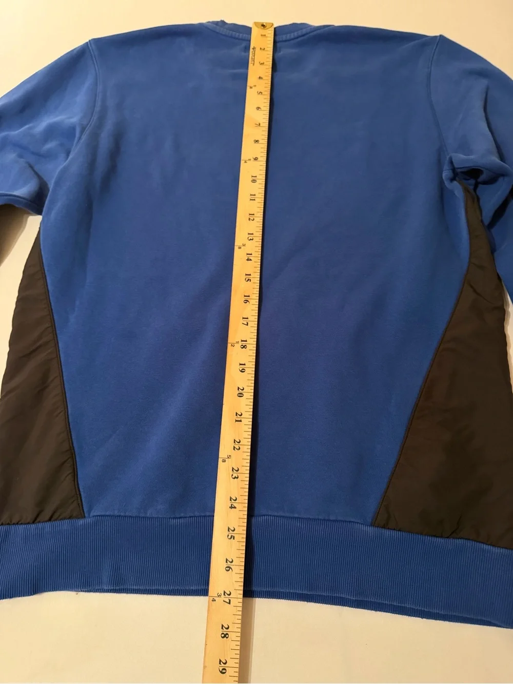 Vtg Adidas Blue Pullover Sweatshirt with Elbow Patches Trefoil Logo Mens M Faded